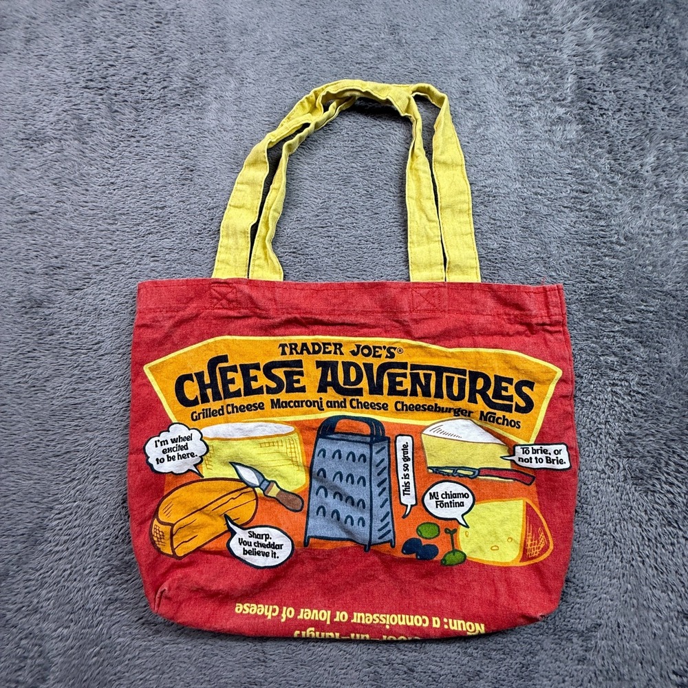 Trader Joe's CHEESE ADVENTURES Shopping Grocery Tote Bag Canvas Washable